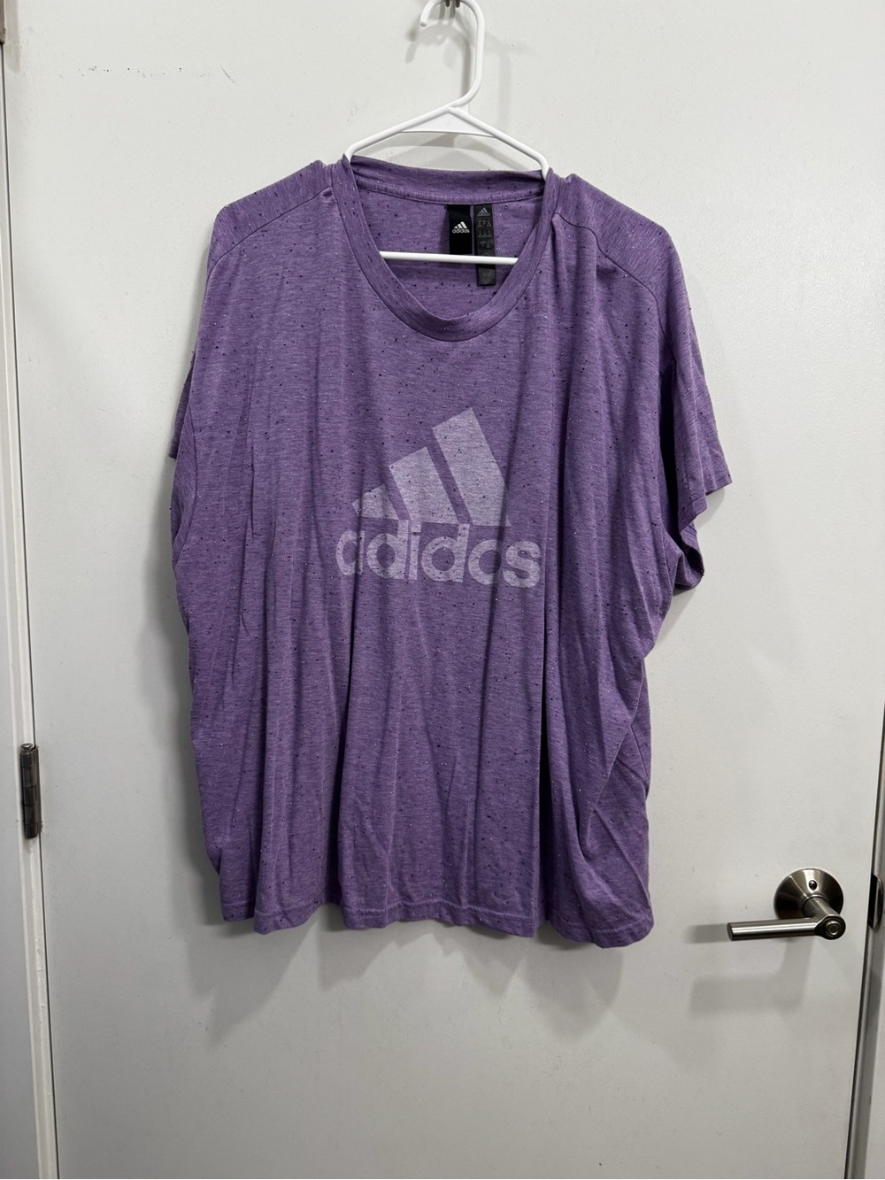 adidas Purple Heather Short-Sleeve Logo Tee